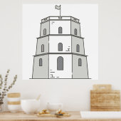Viernius Gediminas toren Poster (Keuken)