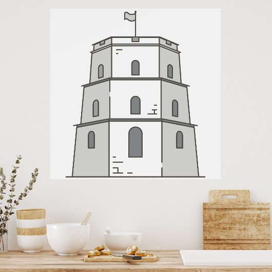 Viernius Gediminas toren Poster (Keuken)