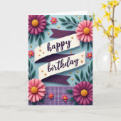 Vierpapier Knipkaart Kaart (Gele Bloem)