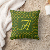 Vierpas MONOGRAM Groen Goud Nieuwgetrouwd Huwelijk Kussen (Deken)