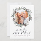 Vierry Kerstmis Blauwe Foto Holiday Feestdagenkaart (Voorkant)