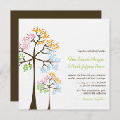 Vierseizoensbomen Bosbossen Wedland Invite Kaart (Voorkant / Achterkant)