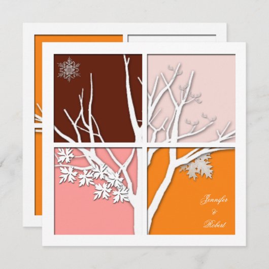 Vierseizoenuitnodiging Kaart (Voorkant / Achterkant)