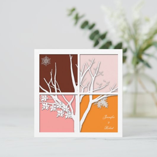 Vierseizoenuitnodiging Kaart (Staand voorkant)