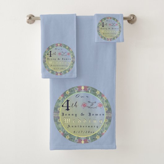Vierste Jubileum Floral Towel Bad Handdoek (Insitu)