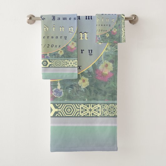 Vierste Jubileum Floral Towel Bad Handdoek (Insitu)