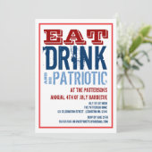 Vierste juli van de BBQ-partij Eat, Drink & Be Pat Kaart (Staand voorkant)