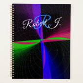 Viervoudige Geometrische Golflijnspiraalplanner Planner (Voorkant)