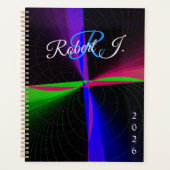 Viervoudige Geometrische Golflijnspiraalplanner Planner (Voorkant)