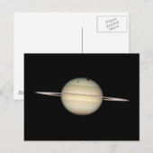 Viervoudige Saturnus Maan Transit Briefkaart (Voorkant / Achterkant)