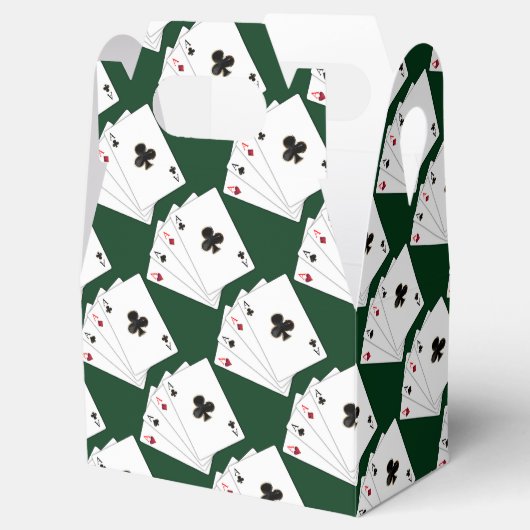 Viervoudige speelkaartenpatroon Gable Favor Box Bedankdoosjes (Geopend)