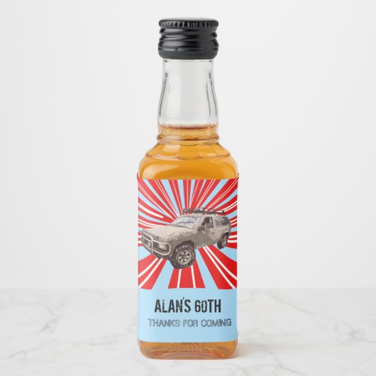 vierwielaandrijving likeurfles etiket (Voorkant)