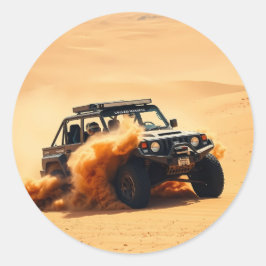 vierwielaangedreven zandracewagen ronde sticker