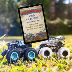 Vierwielig Plezier Monstertruck Verjaardag Kaart