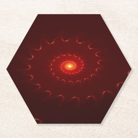 Viery Red Sparkle Swirl Gradient Kartonnen Onderzetters (Voorkant)