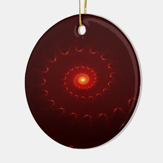 Viery Red Sparkle Swirl Gradient Keramisch Ornament (Links)