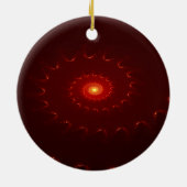 Viery Red Sparkle Swirl Gradient Keramisch Ornament (Achterkant)