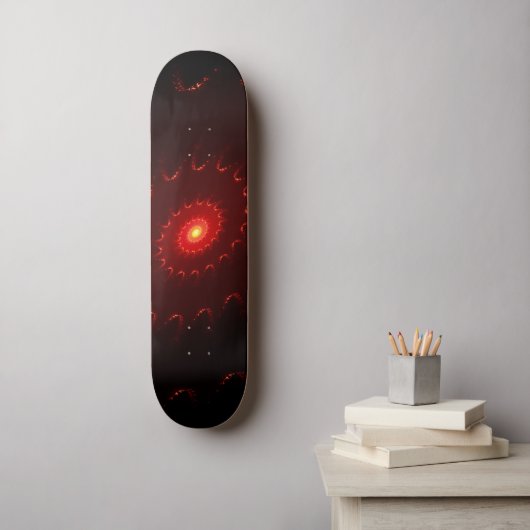 Viery Red Sparkle Swirl Gradient Persoonlijk Skateboard (Muurkunst)