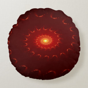Viery Red Sparkle Swirl Gradient Rond Kussen