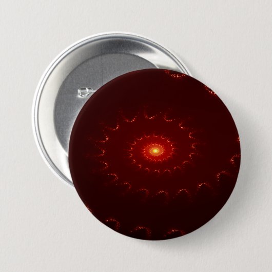Viery Red Sparkle Swirl Gradient Ronde Button 7,6 Cm (Voorkant /achterkant)