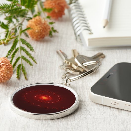 Viery Red Sparkle Swirl Gradient Sleutelhanger (Zijkant)