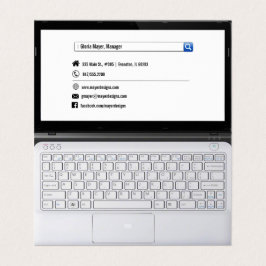 Vierzijdig laptopscherm gevouwen visitekaartje