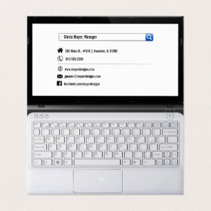Vierzijdig laptopscherm gevouwen visitekaartje