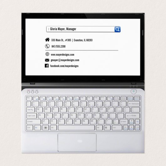 Vierzijdig laptopscherm gevouwen visitekaartje (Binnenkant ongevouwen)