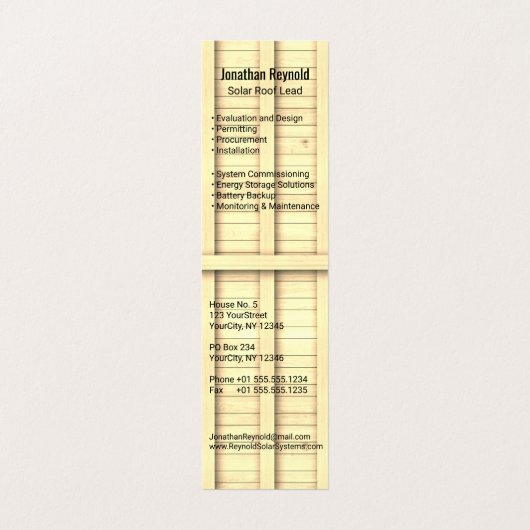Vierzijdig voor dakpannen met zonne-energie, rood  visitekaartje (Binnenkant ongevouwen)