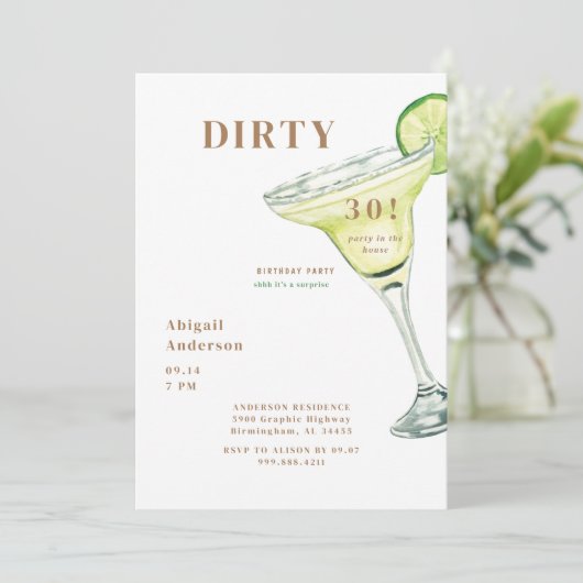 Vies 30 Feest in het Huis Margarita Verjaardag Kaart (Staand voorkant)