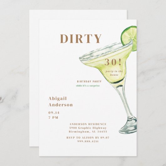 Vies 30 Feest in het Huis Margarita Verjaardag Kaart (Voorkant / Achterkant)