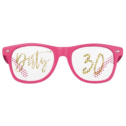 Vies 30 Gouden Folie Verjaardagsfeestbril Retro Zonnebril (Voorkant)