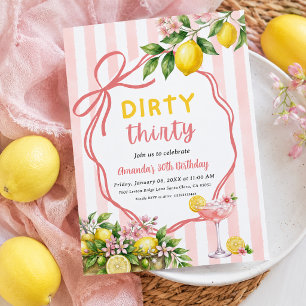 Vies 30 Roze Limonade Boog Cocktail Limoen Verjaar Kaart