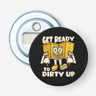 Vies buiten - camping grappig button flesopener