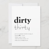 Vies Dertig 30e Verjaardagsfeestje Uitnodigen Kaart (Voorkant)