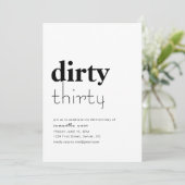 Vies Dertig 30e Verjaardagsfeestje Uitnodigen Kaart (Staand voorkant)
