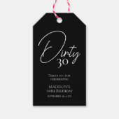 Vies Dertig 30e Zwart & Wit Verjaardag Cadeaulabel (Voorkant)