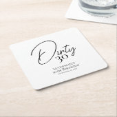 Vies Dertig 30e Zwart & Wit Verjaardag Kartonnen Onderzetters (Schuin)