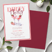 Vies Dertig Roze Rood Cocktail 30e Verjaardagsfees Kaart