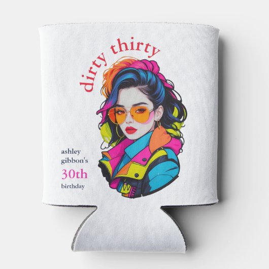 Vies dertig verjaardagsfeestje blikjeskoeler (Achterkant)