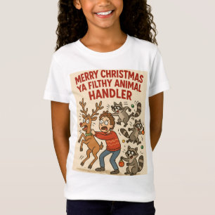 Vies Dierenverzorger – Kerstchaos Editie T-shirt