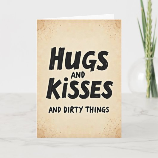 Vies Knuffels En Kus Kaart (Voorkant)