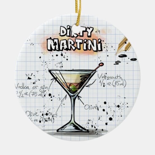 Vies Martini Ornament Rond (Voorkant)