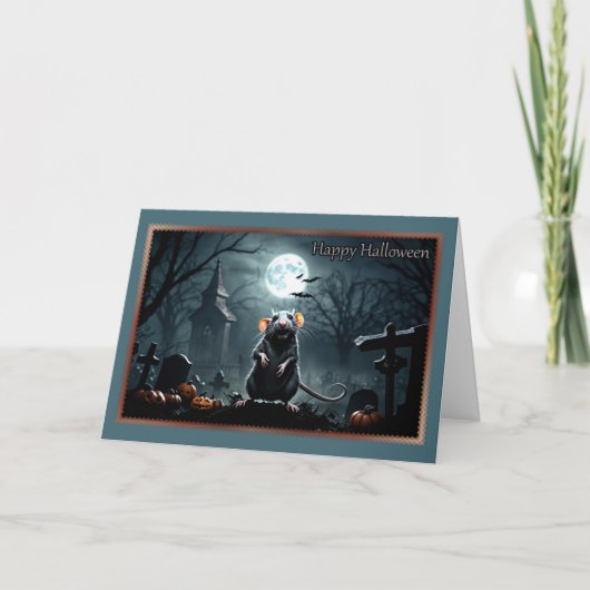 Vies Rat Halloween Kaart (Voorkant)