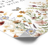 Vies Soda Bar Boho Wilde Bloementuin Bloemen Bord Poster (Hoek)