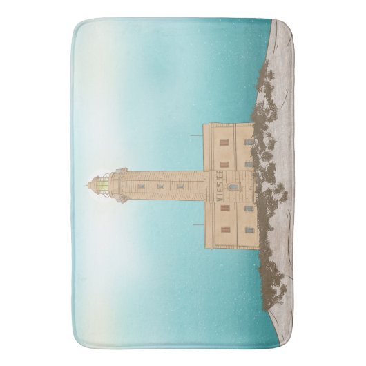 Vieste Lighthouse Italië Badmat (Voorkant Verticaal)