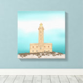 Vieste Lighthouse Italië Canvas Afdruk (Insitu (Houten vloer))