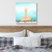 Vieste Lighthouse Italië Canvas Afdruk (Insitu (Slaapkamer))