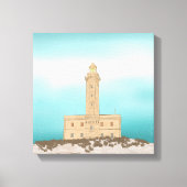Vieste Lighthouse Italië Canvas Afdruk (Voorkant)
