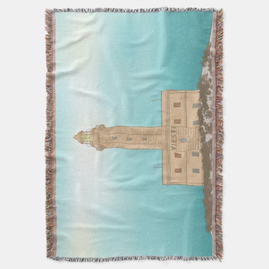 Vieste Lighthouse Italië Deken (Voorkant Verticaal)